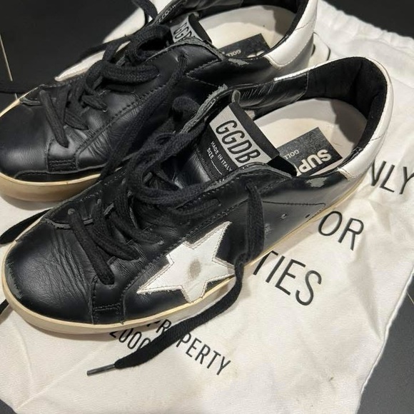 Golden Goose Shoes - Golden Goose Black and White Star Sneakers